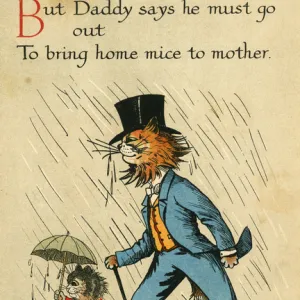 Louis Wain, Daddy Cat - in the rain