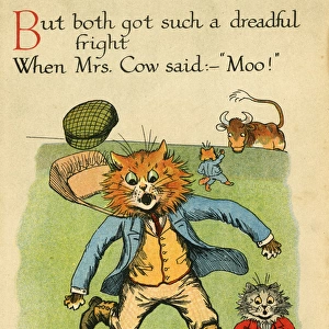 Louis Wain, Daddy Cat - running from Mrs Cow