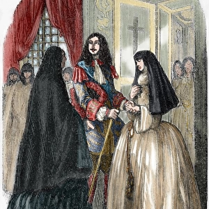 Louis XIV and his mistress Louise de La Valliere (1644-1710)