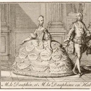 Louis XVI and Marie Antoinette in wedding costumes