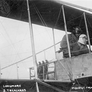 Lt Arthur Longmore, Hugh Trenchard - Maurice Farman Biplane