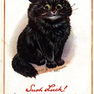 Such Luck! Black Cat by Louis Wain