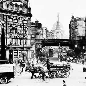 Ludgate Circus and St Pauls Cathedral, City of London