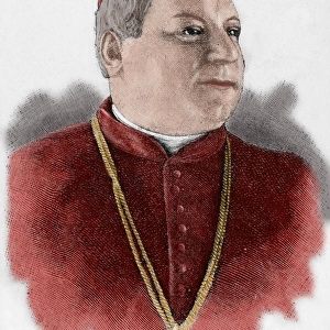 Luigi Jacobini (1832-1887). Engraving. Colored