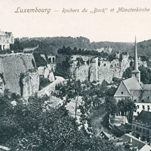 Luxembourg - The Bock and Church of Saint John in Grund
