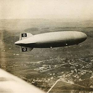 The LZ129 Hindenburg over Friedrichshafen during a test ?