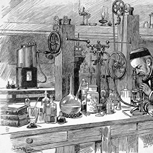 M. Pasteur in his laboratory in Paris