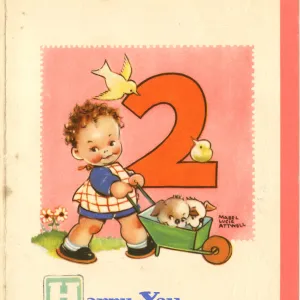 Mabel Lucie Attwell, birthday card, age 2