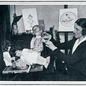 Mabel Lucie Attwell designing dolls