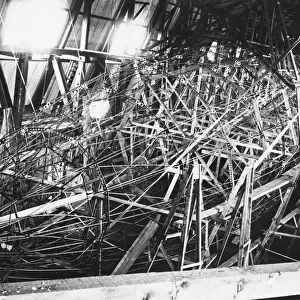 Macmechan Airship Structure in Hangar in Barking, 1915