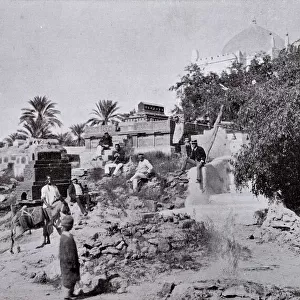 Maghar Pier and old tombs, Karachi, British India