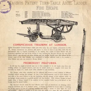 Magirus patent turntable ladder fire escape