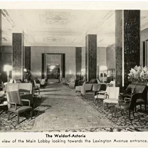 Main Lobby, Waldorf Astoria Hotel, New York, USA