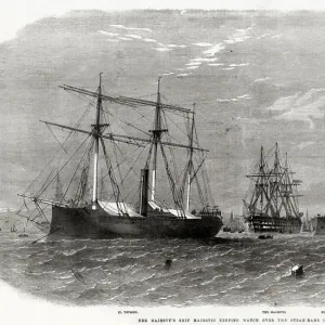 Her Majestys Ship Majestic keeping watch over the Steam-Rams in the Mersey Her Majestys Ship Majestic keeping watch over the Steam-Rams in the Mersey
