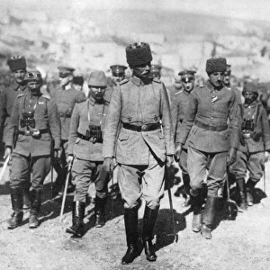 Major von Wienskow inspecting Turkish regiment, Nazareth