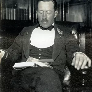 Major William Augustus Fitzgerald Lane Fox-Pitt, reading