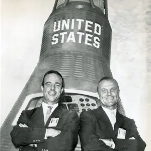 Malcolm Scott Carpenter, left, and John Glenn in front ?