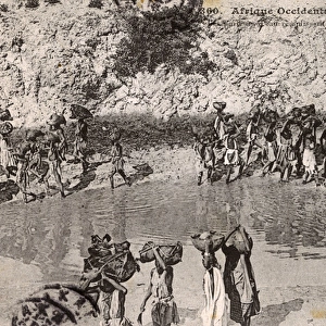 Mali - Timbuktu - The Ponds (Mares) - Fetching water