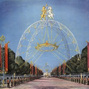 The Mall decorated for the Coronation, 1953