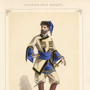 Man in costume as a Bashkir (Baskir) for a masquerade ball