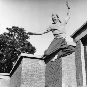 Man leaping into the air