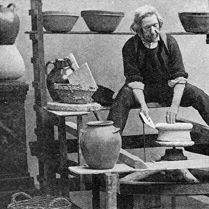 Man making pottery, Quimper, Brittany, Northern France