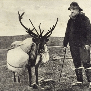 Man from Newfoundland and Labrador with reindeer