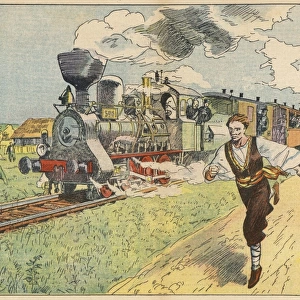 Man Races Train