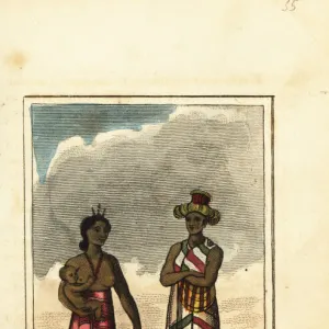 Man, woman and baby of Corea, Korea, 1818