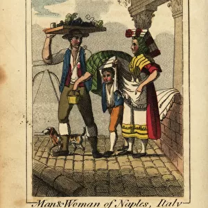 Man and woman of Naples, Italy, 1818