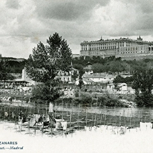 Manzanares River and Palacio Real, Madrid, Spain