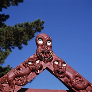Maori carving, Coromandel, North Island, New Zealand