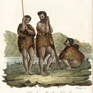 Maori family in Dusky Bay, New Zealand