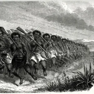 Maori War-Dance, First Taranaki War, March 1860 - March 1861