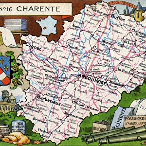 Map of the French Department of Charente - No. 16