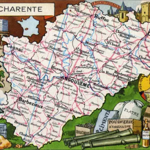 Map of the French Department of Charente - No. 16