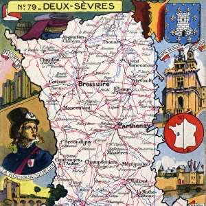 Map of the French Department of Deux-Sevres - No. 79