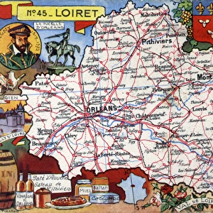 Map of the French Department of Loiret - No. 45