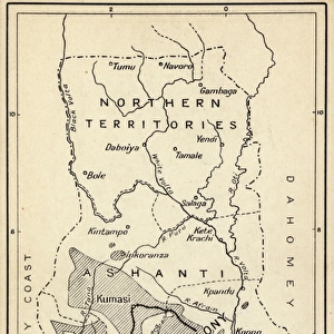 Map, Gold Coast Colony, Ghana, West Africa