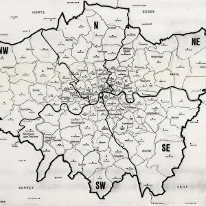 Map of the Greater London area