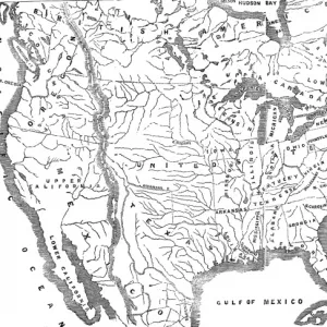 Map of North America, 1845