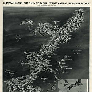 Map of Okinawa island by G. H. Davis