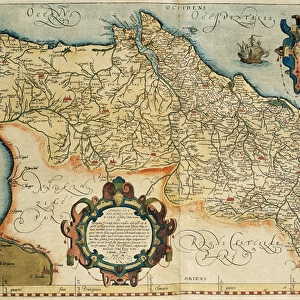 Map of Portugal. Theatrum Orbis Terrarum by Abraham Ortelius