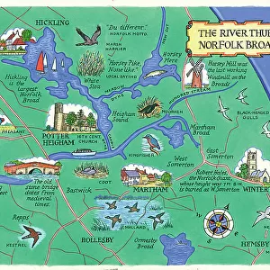 Map - The River Thurne, Norfolk Broads