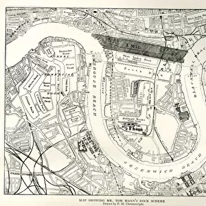 Map, Tom Manns Dock Scheme, London