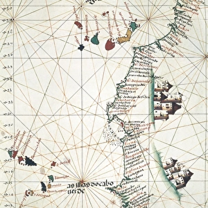 Map of the West of African coast with the Islands