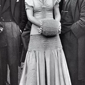 Margaret Whigham at Ascot with her boater and ruches muff