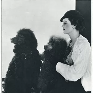 Margaret Whigham with poodles Gabi & Suki by Madame Yevonde