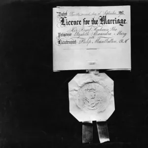 Marriage certificate of Queen Elizabeth II