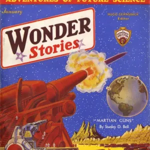 Martian Guns, Wonder Stories SciFi Magazine Cover